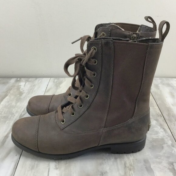 Ugg Sherpa-Lined Brown Boots 8 - Picture 1 of 12